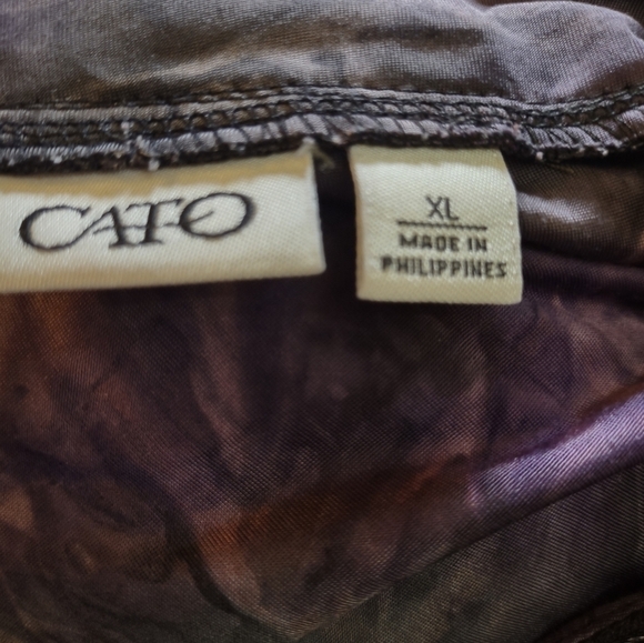 Cato women's size xl sequin purple floral glitter blouse shirt top - Picture 5 of 6